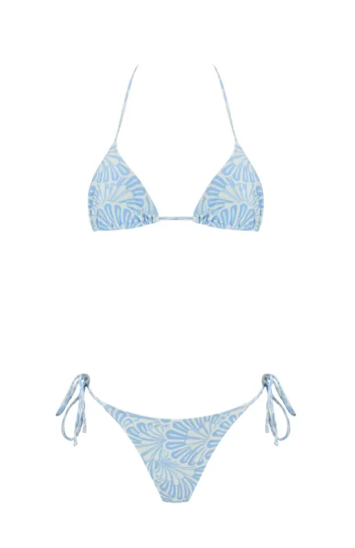 Shani Shemer - Khloe Bikini Bottom - Aqua Flower Print made by Jessie Boutique