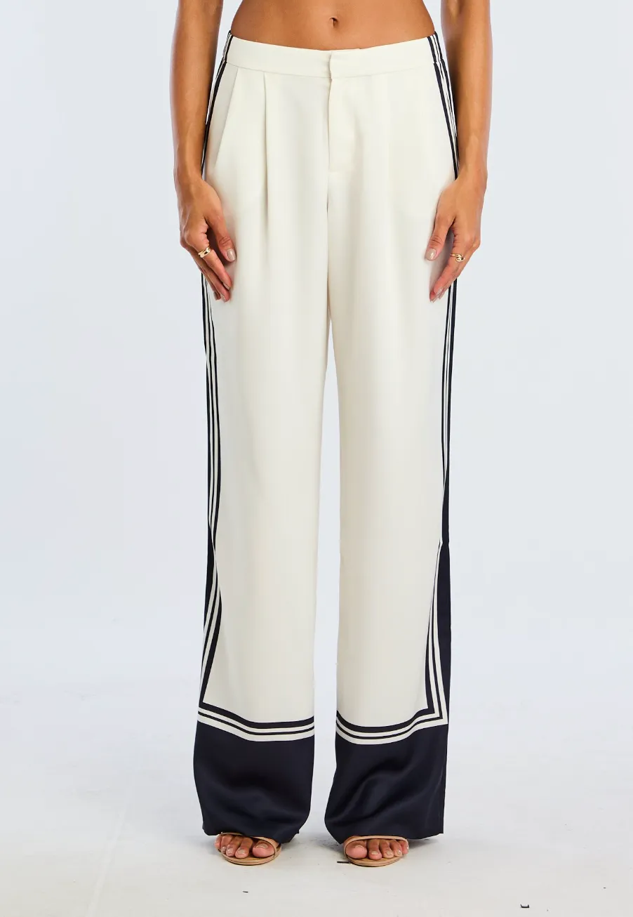 SER.O.YA - Marlowe Satin Pant - Navy Tile Print sold by Jessie Boutique product image thumbnail 5