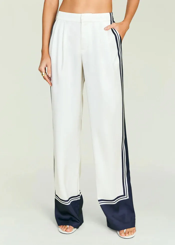 SER.O.YA - Marlowe Satin Pant - Navy Tile Print sold by Jessie Boutique product image thumbnail 3