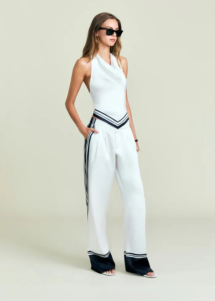 SER.O.YA - Marlowe Satin Pant - Navy Tile Print sold by Jessie Boutique product image thumbnail 2