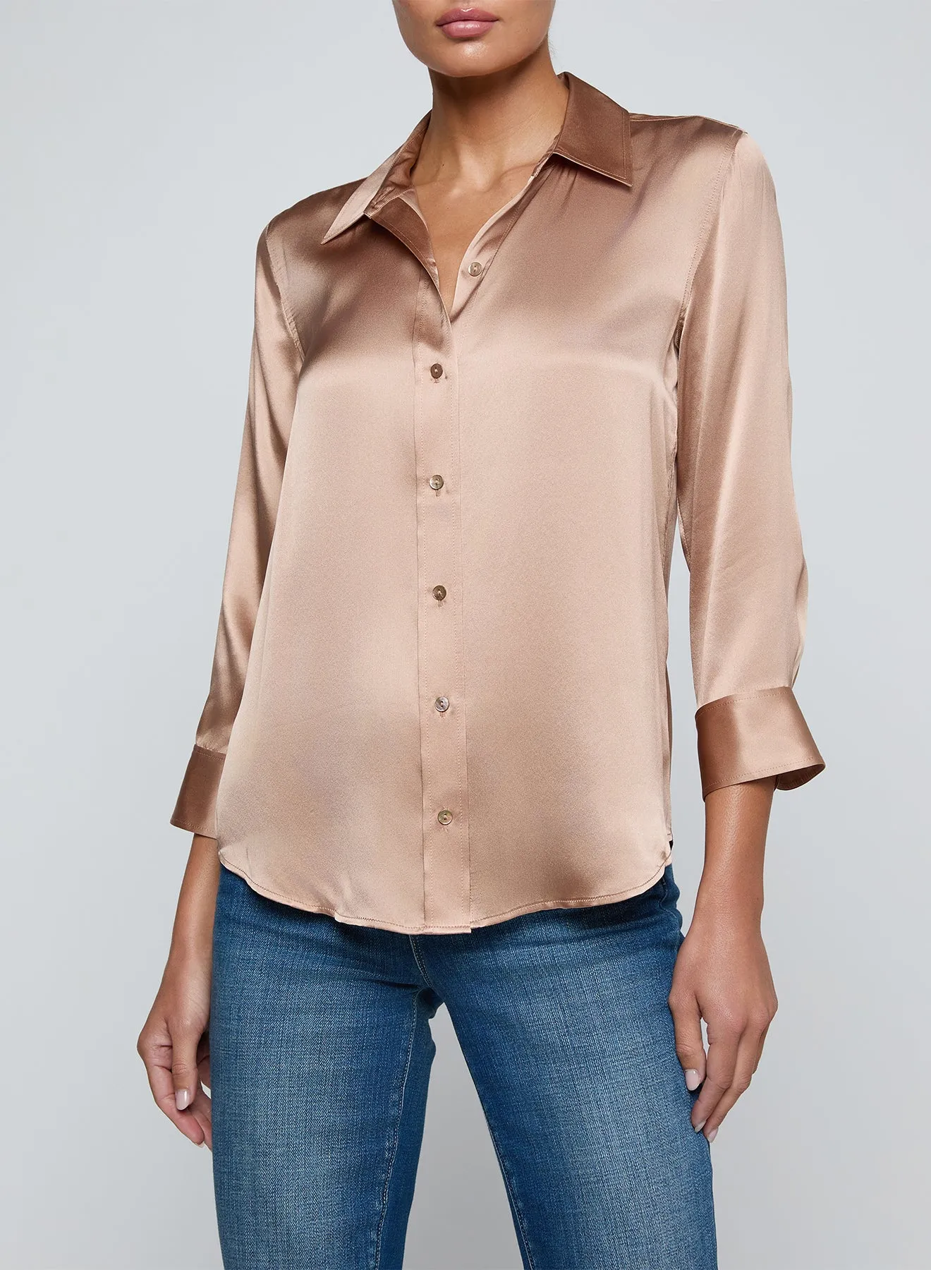 L'agence - Dani Silk Blouse - Soft Nude sold by Jessie Boutique product image thumbnail 4