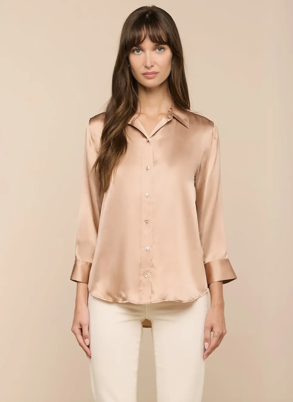 L'agence - Dani Silk Blouse - Soft Nude sold by Jessie Boutique product image thumbnail 2