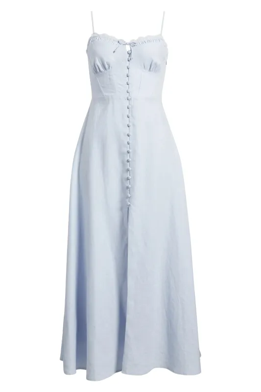 Loveshackfancy - Linella Linen Maxi Dress - Summer Sky Blue made by LoveShackFancy