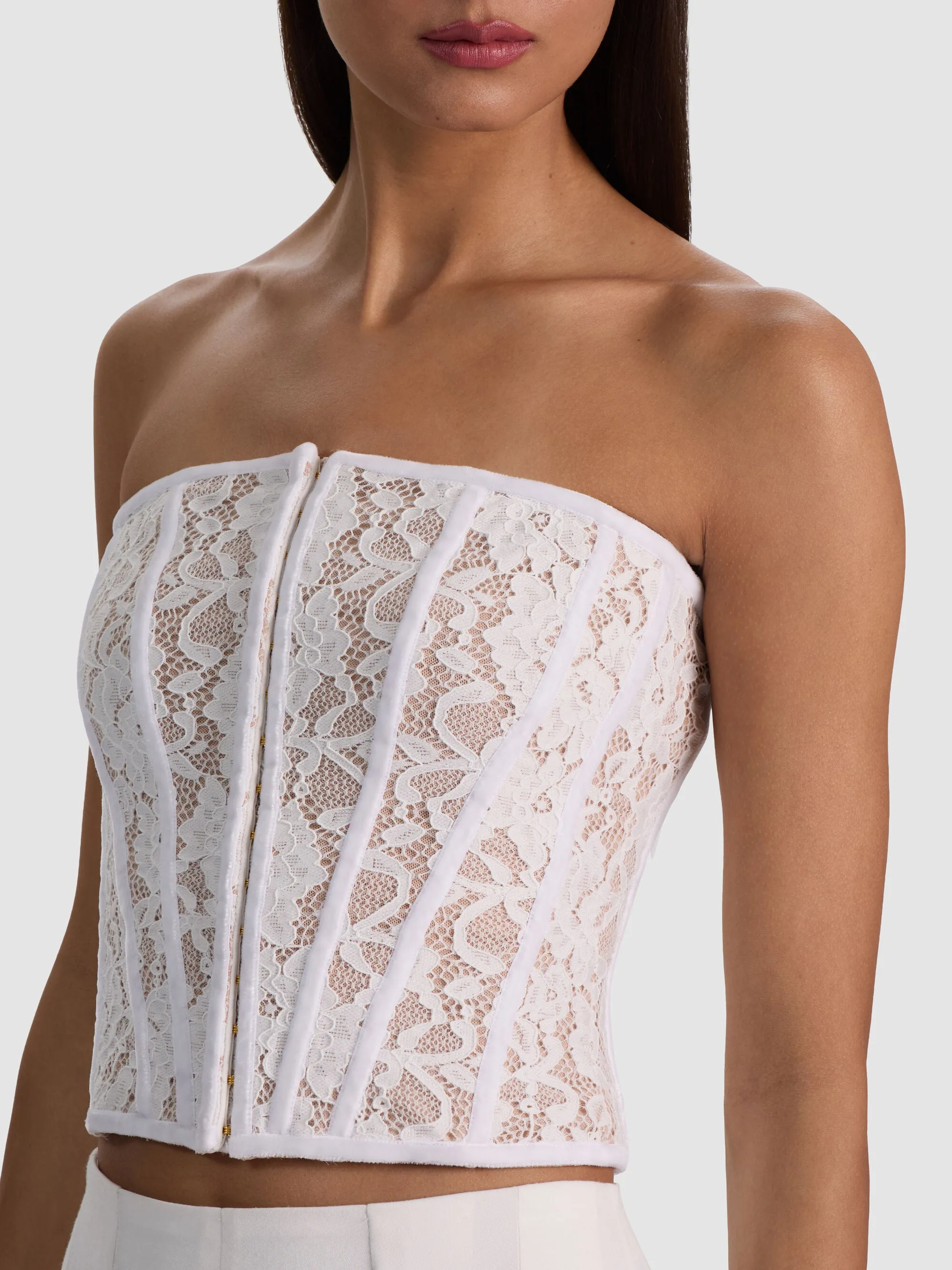 Alice + Olivia - Cosette Lace Corset Top - Off White sold by Jessie Boutique product image thumbnail 4