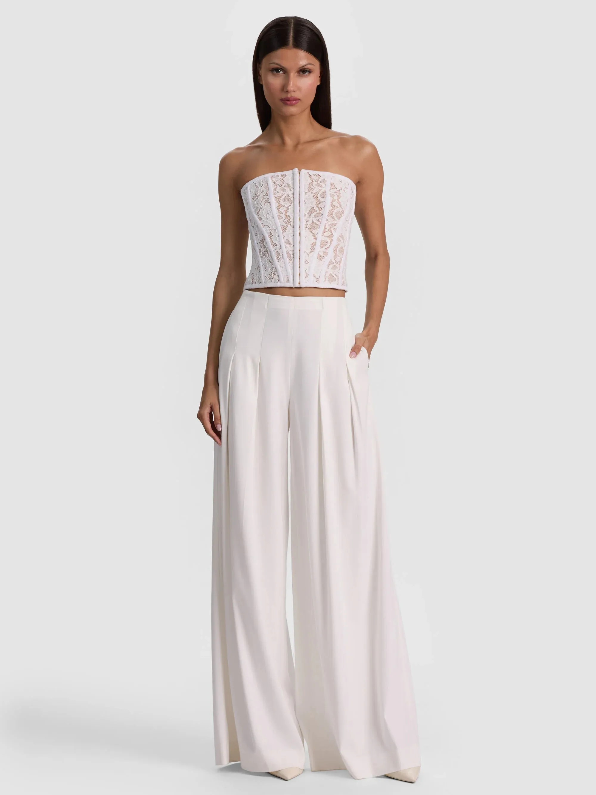 Alice + Olivia - Cosette Lace Corset Top - Off White sold by Jessie Boutique product image thumbnail 2
