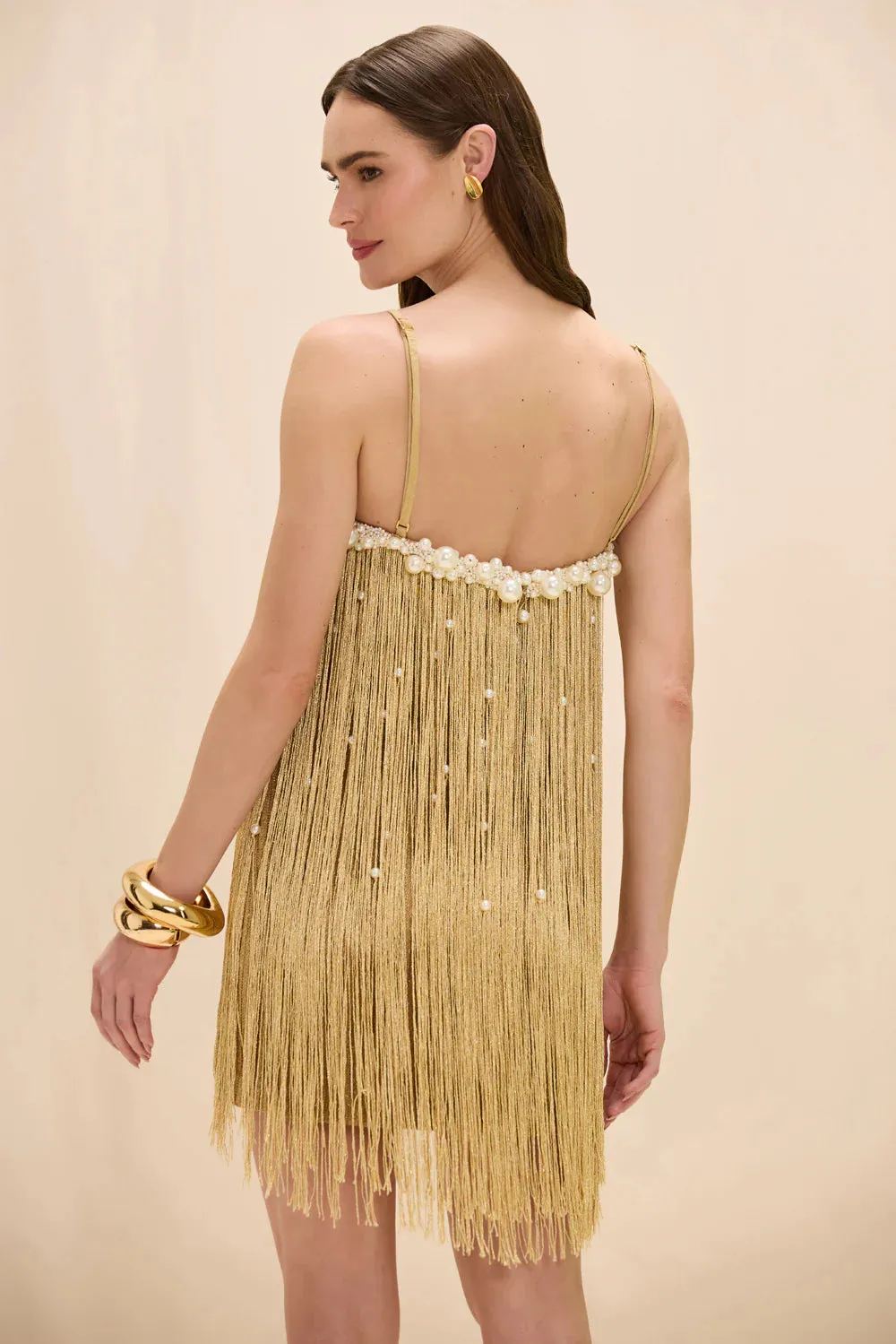 Patbo - Aurea Crochet Mini Dress - Gold sold by Jessie Boutique product image thumbnail 4