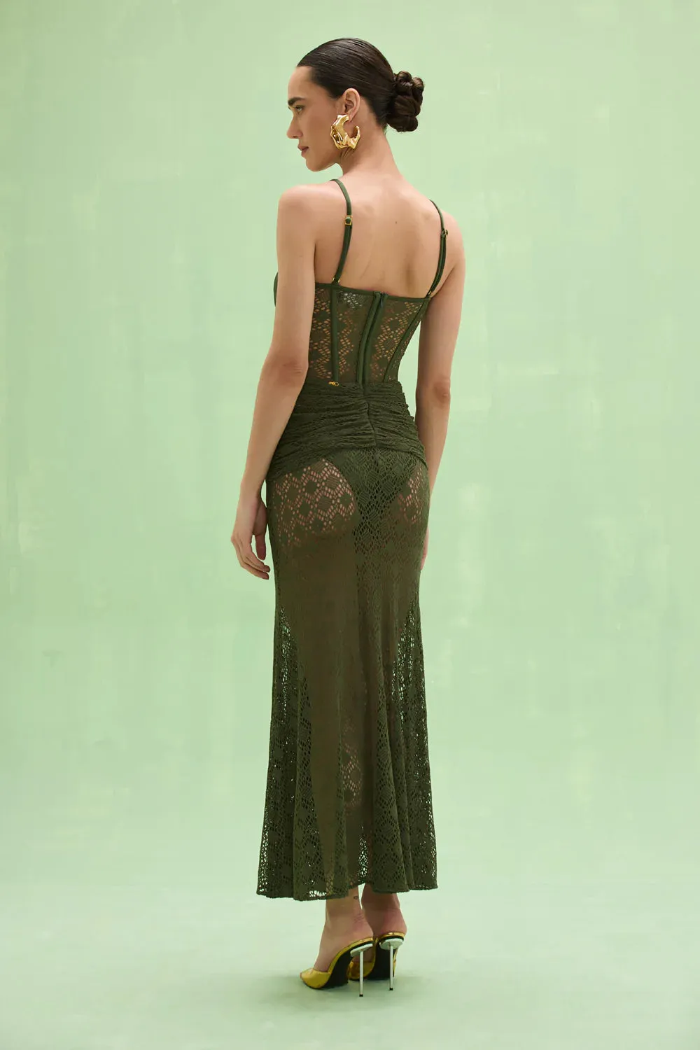 Patbo - Sirena Mesh Maxi Dress - Green sold by Jessie Boutique product image thumbnail 3