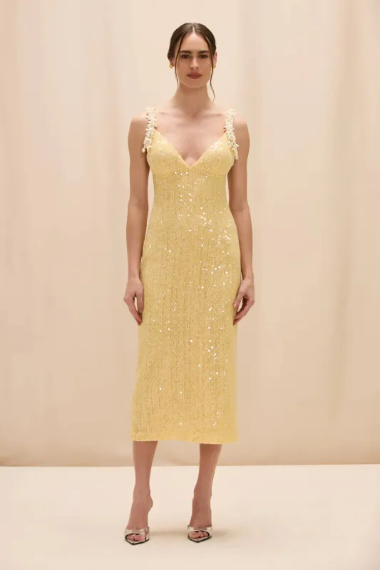Patbo - Iara Crochet Flowers Midi - Yellow made by PatBO