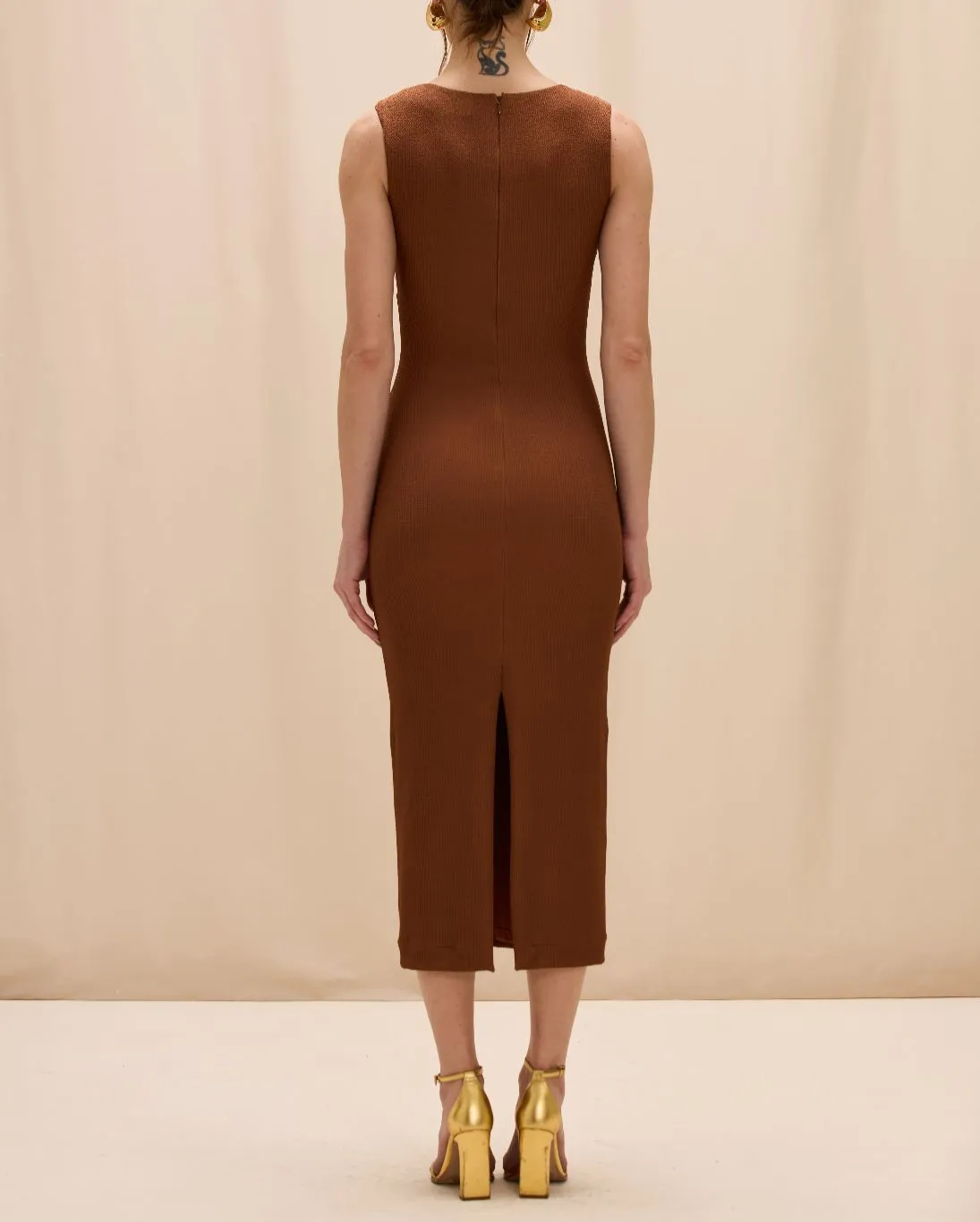 Patbo - Cora Knit Midi Dress - Brown sold by Jessie Boutique product image thumbnail 2