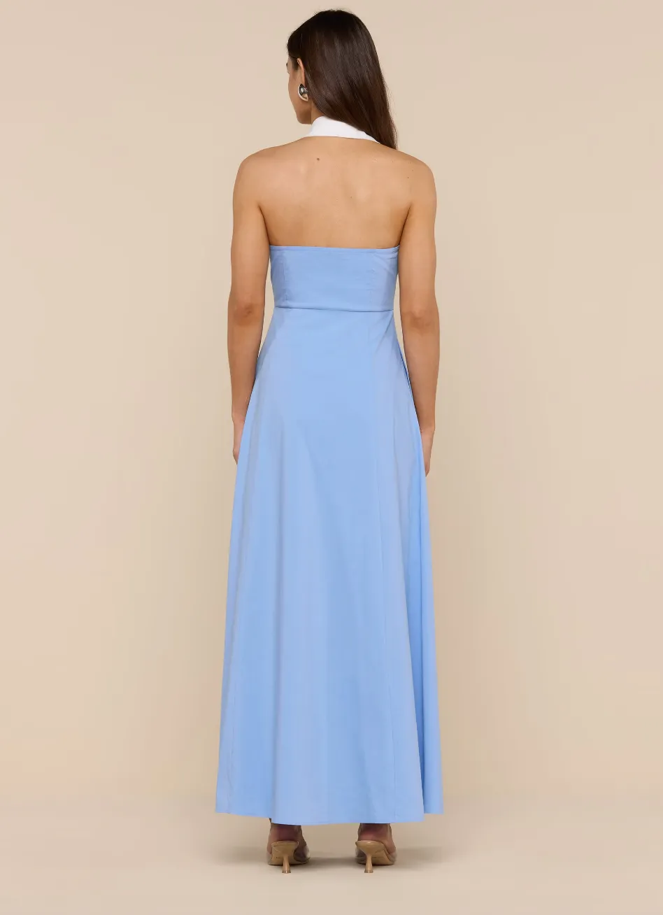 L'agence - Maurie Poplin Maxi Dress - Vista Blue/White sold by Jessie Boutique product image thumbnail 3