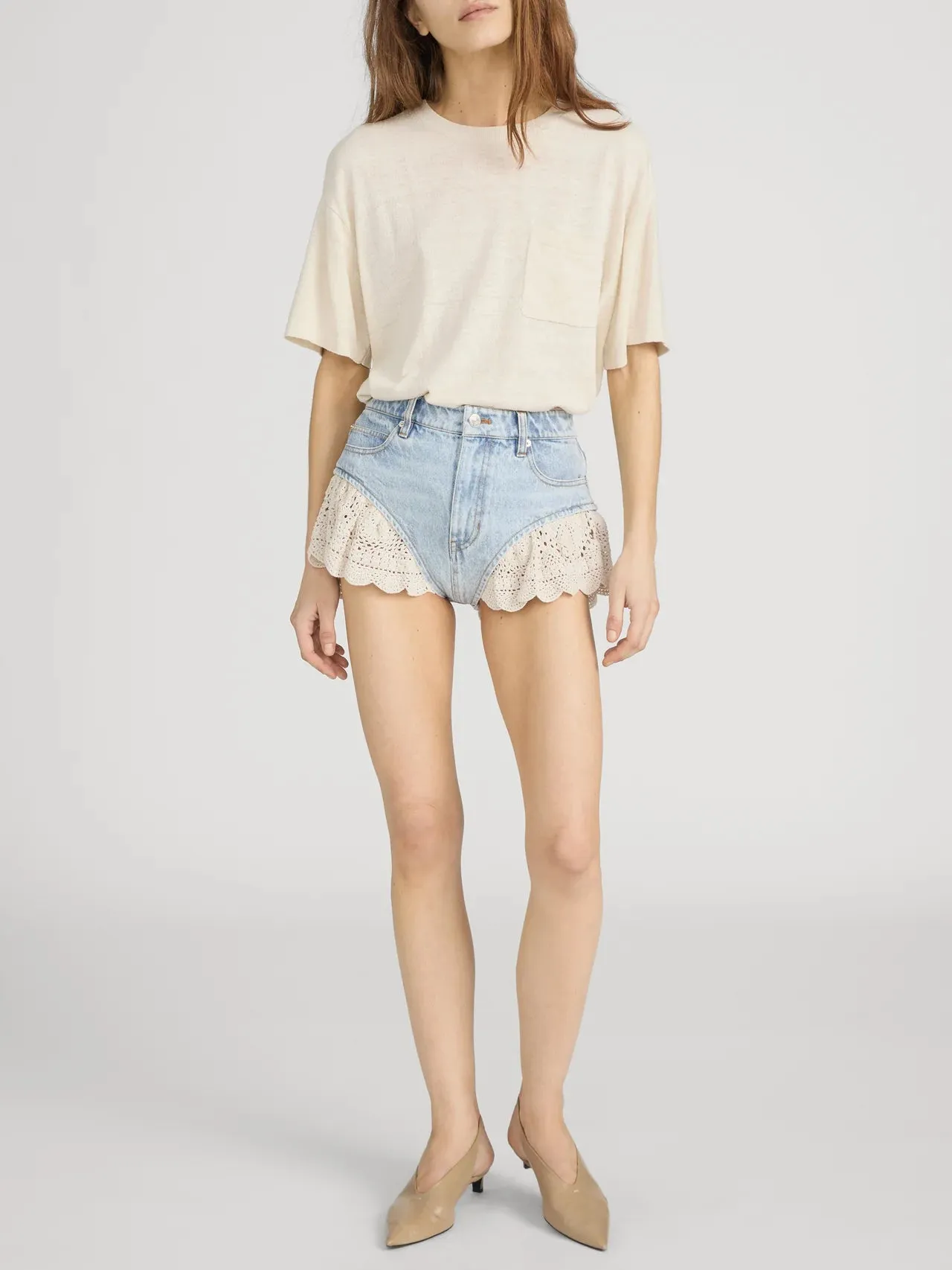 Frame - The Crochet Ruffle Short - Outlaw sold by Jessie Boutique