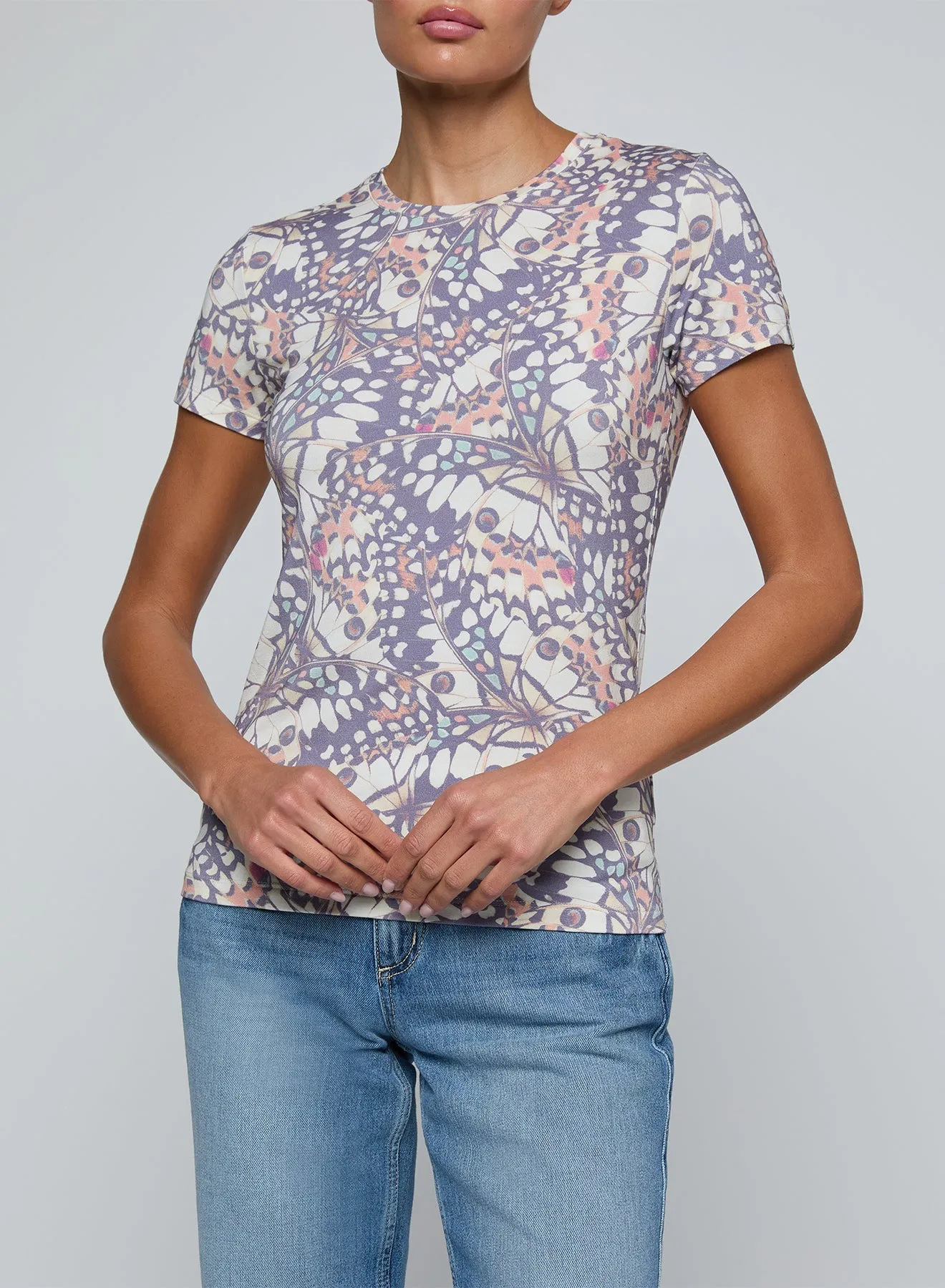 L'agence - Ressi Fitted Tee - Multi Butterfly Wing sold by Jessie Boutique product image thumbnail 3