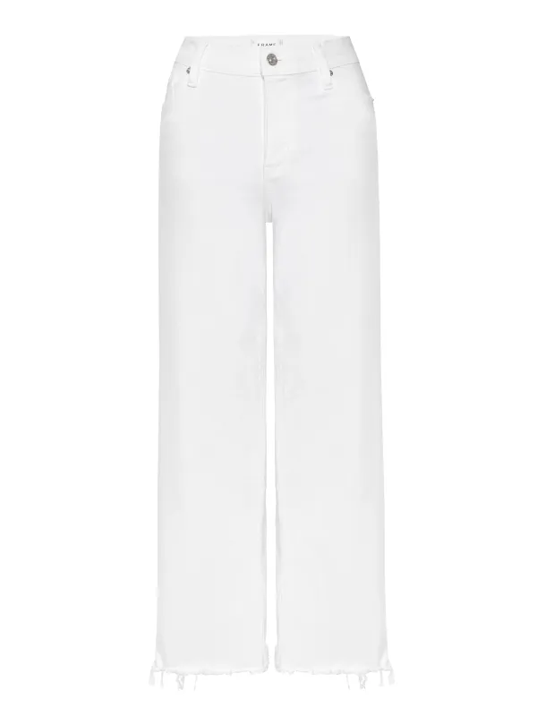 Frame - Le Slim Palazzo Crop - White Raw Fray made by Jessie Boutique