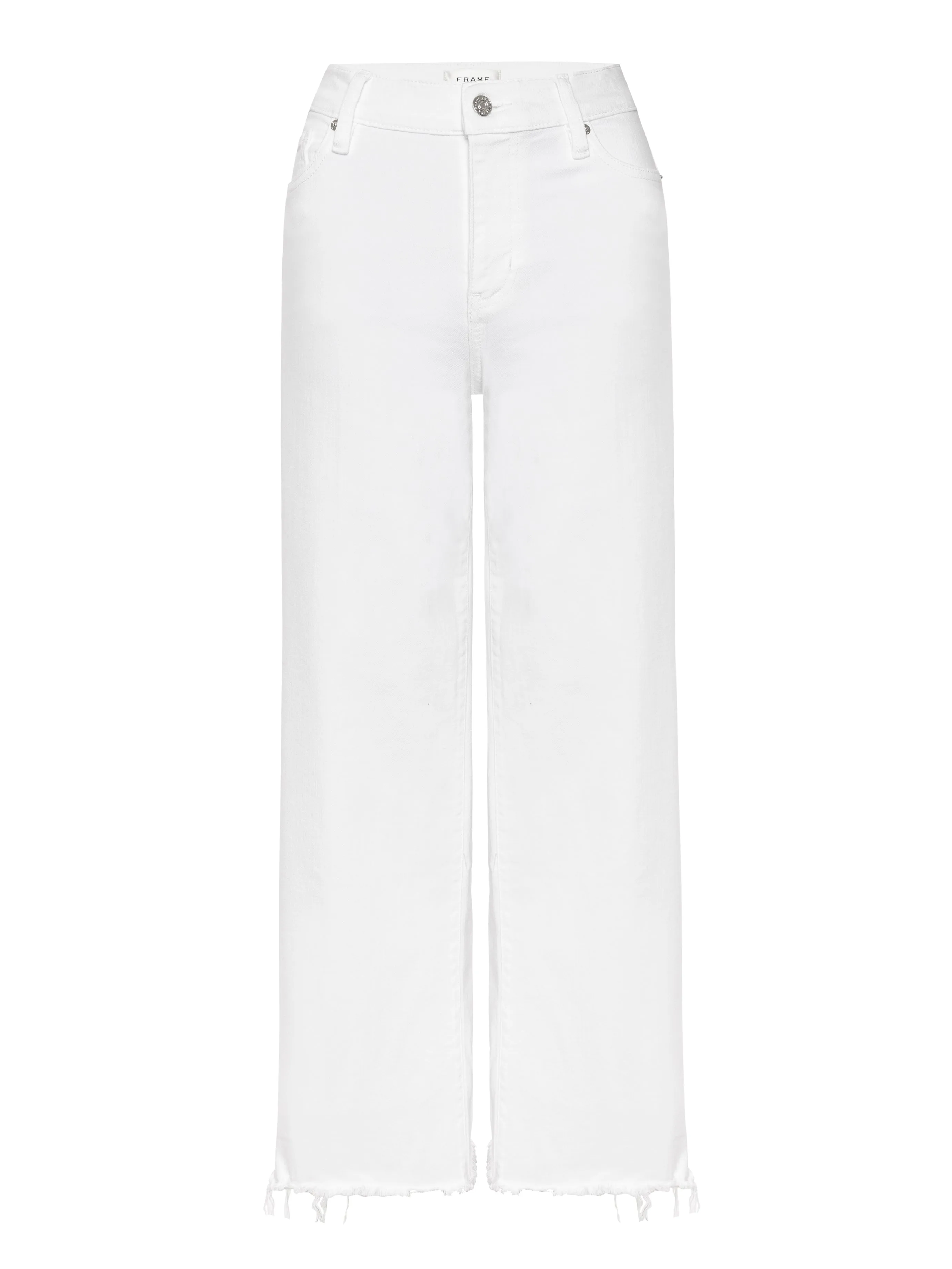Frame - Le Slim Palazzo Crop - White Raw Fray sold by Jessie Boutique