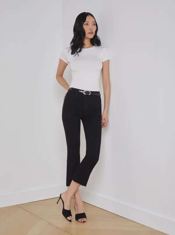L’agence - Kendra Cropped Flare Jean - Black Noir made by L'AGENCE