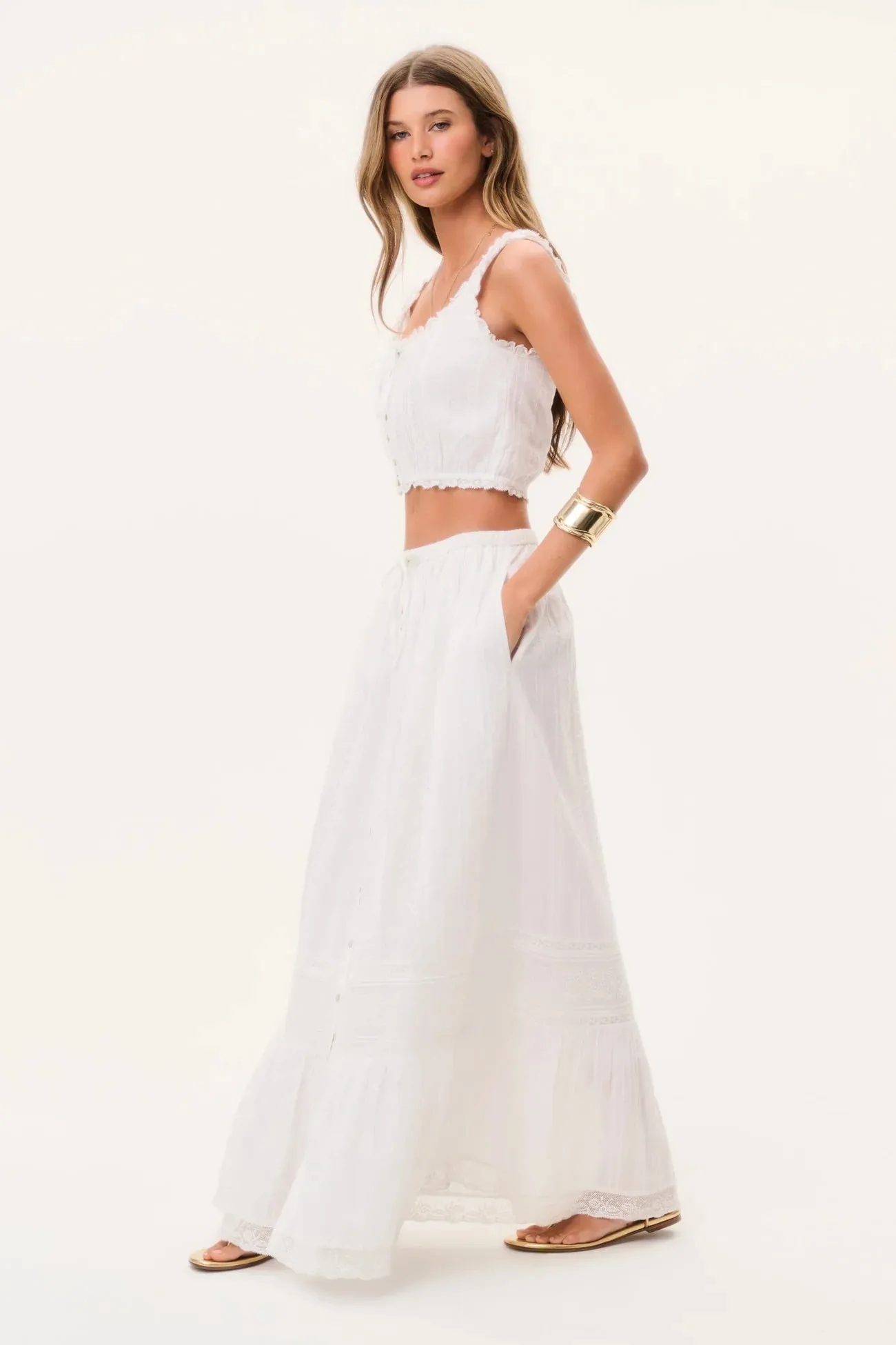 Loveshackfancy - Brina Skirt - Optic White sold by Jessie Boutique product image thumbnail 4