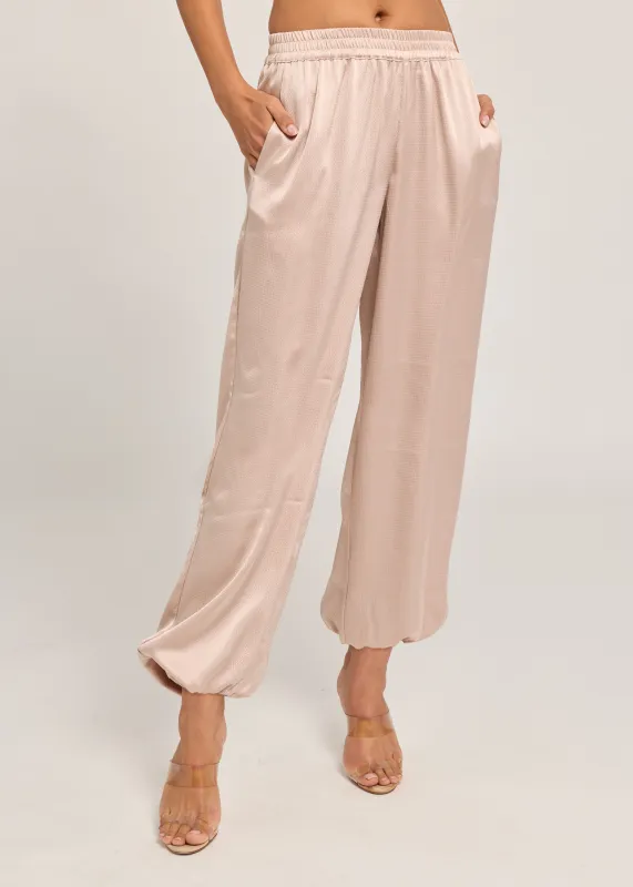 Generation Love - Yuki Hammered Satin Bubble Pants - Champagne made by Generation Love