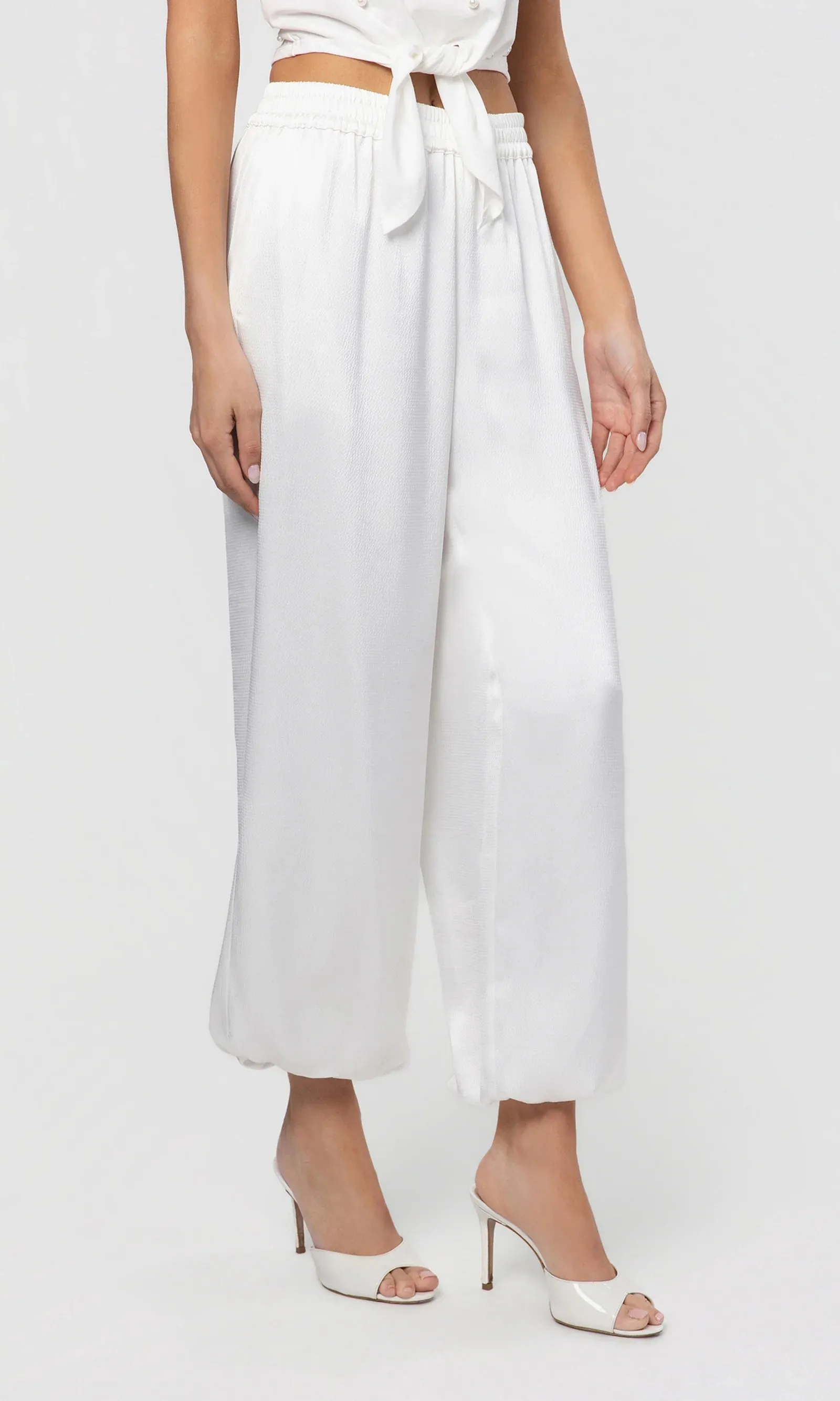 Generation Love - Yuki Hammered Satin Bubble Pants - White sold by Jessie Boutique product image thumbnail 3