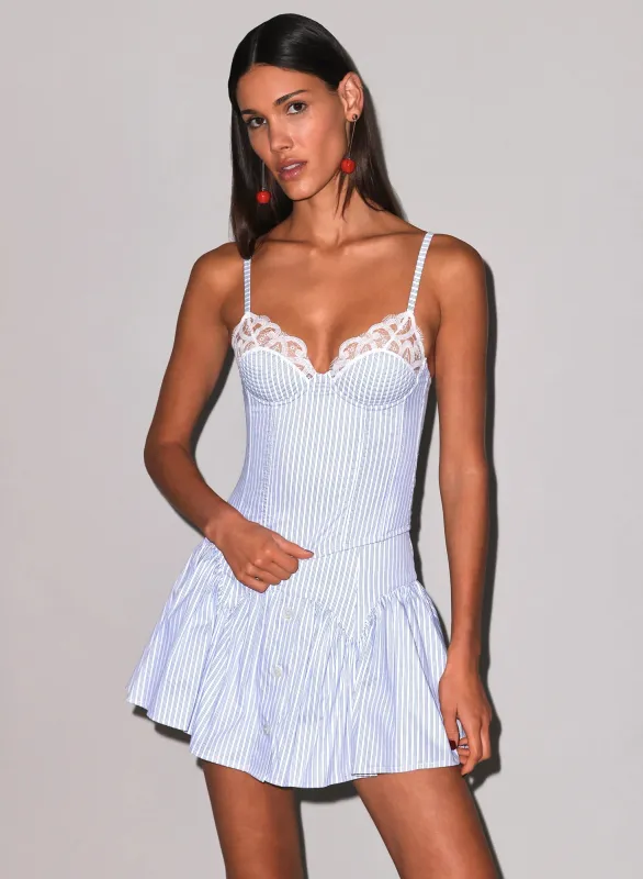 Fleur Du Mal - Poplin Garter Skort - East Hampton Stripe made by Fleur du Mal