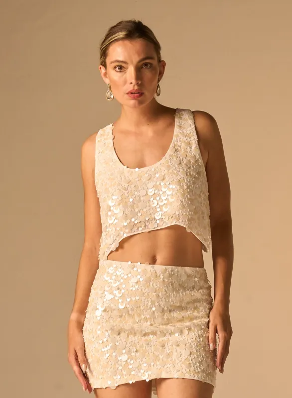 JBQ - Juliet Crop Top - Champagne made by Jessie Boutique