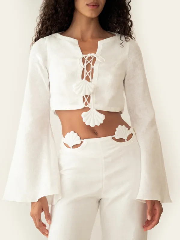 Azulu - Amelie Top - Ivory made by Jessie Boutique