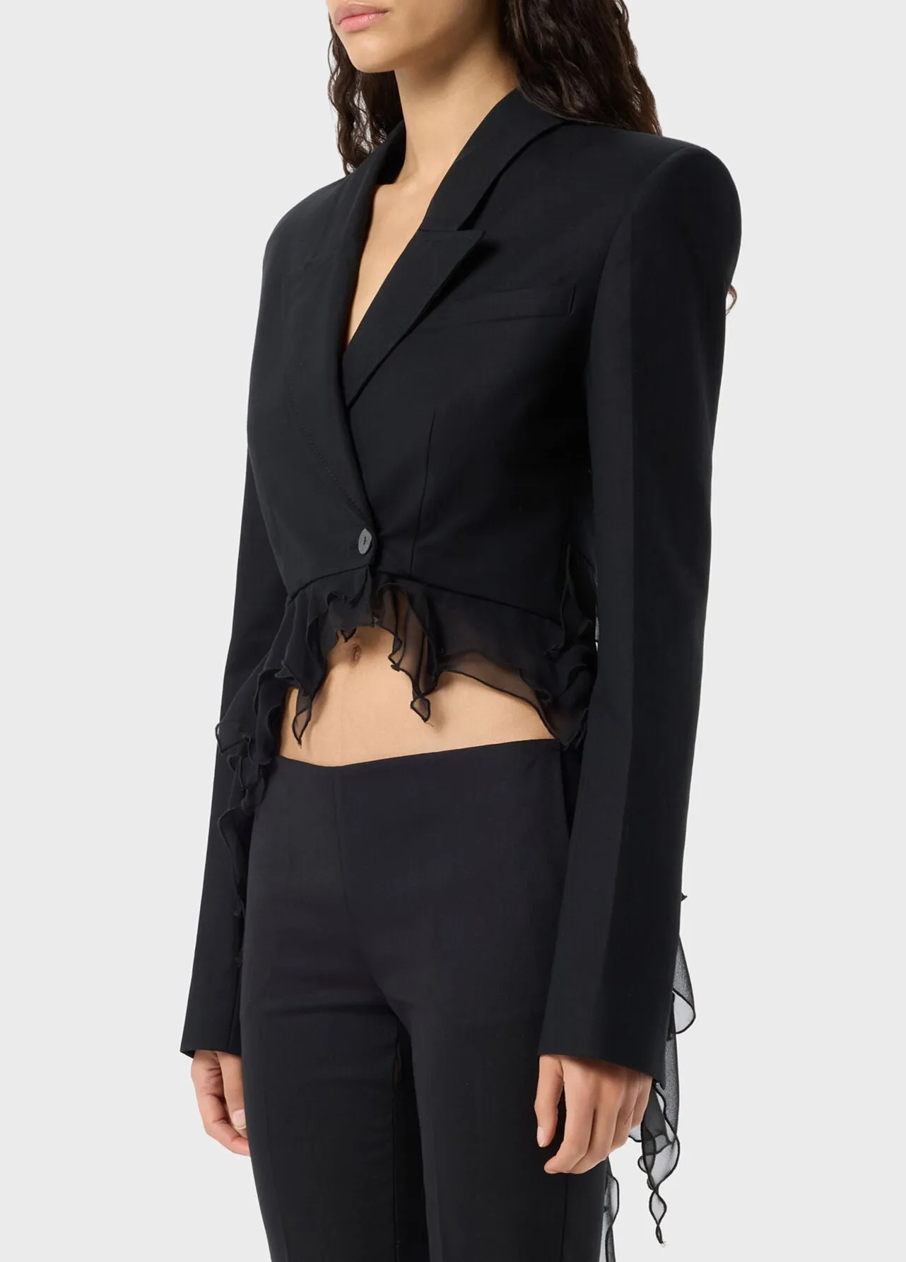 Blumarine - Tech Satin Jacket - Black sold by Jessie Boutique product image thumbnail 2