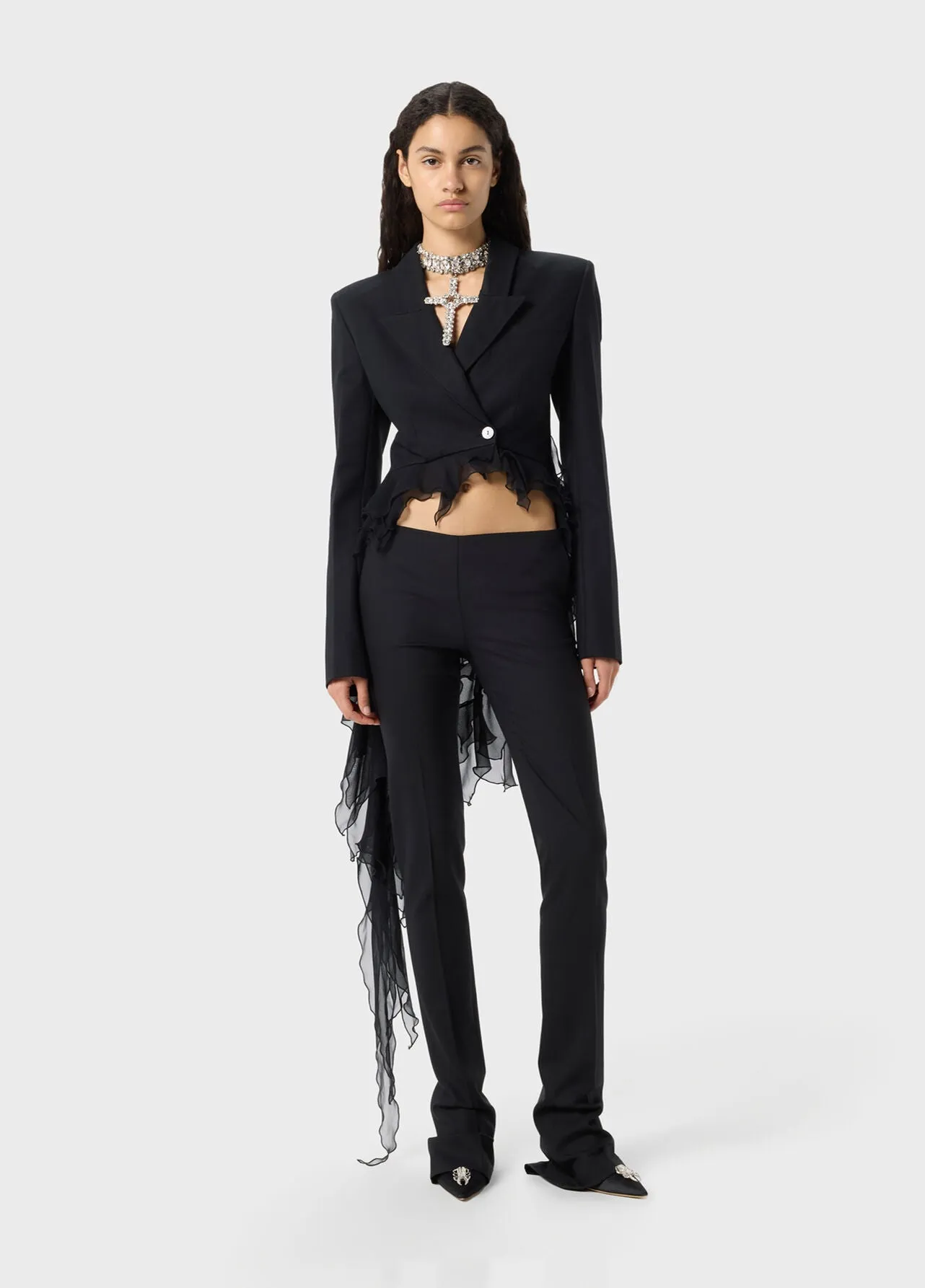 Blumarine - Tech Satin Jacket - Black sold by Jessie Boutique product image thumbnail 3