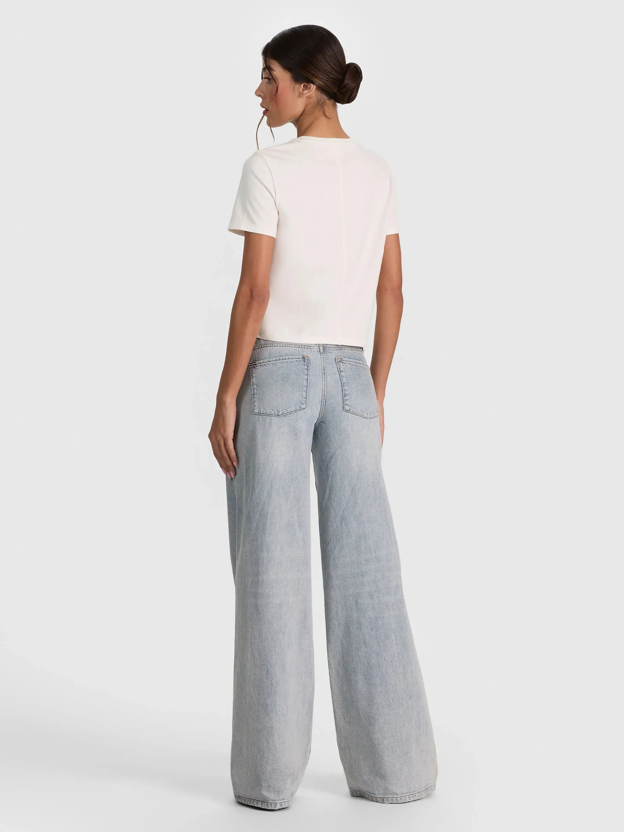 Alice + Olivia - Cindy Embellished Cutout Tee - Off white/Silver Crystal sold by Jessie Boutique product image thumbnail 3