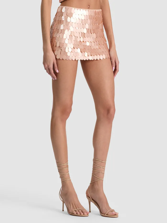 Alice + Olivia - Mace Paillette Mini Skort - Rose Tan sold by Jessie Boutique product image thumbnail 2