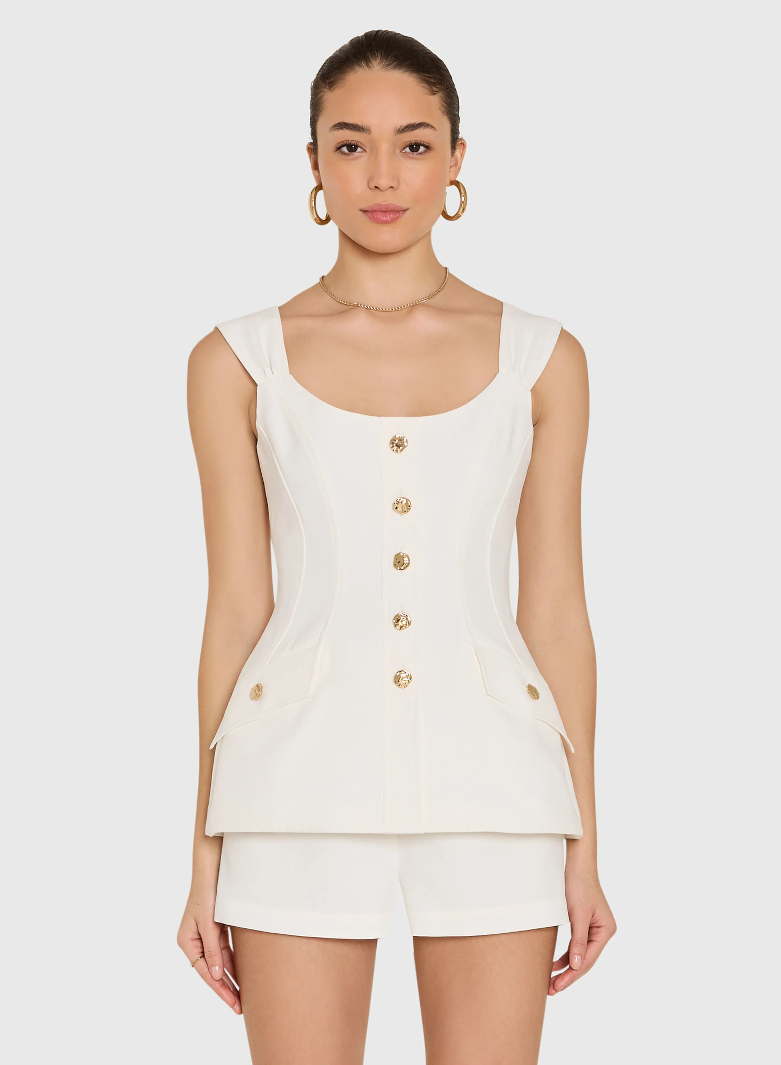 Amanda Uprichard - Amoretta Top - Ivory sold by Jessie Boutique