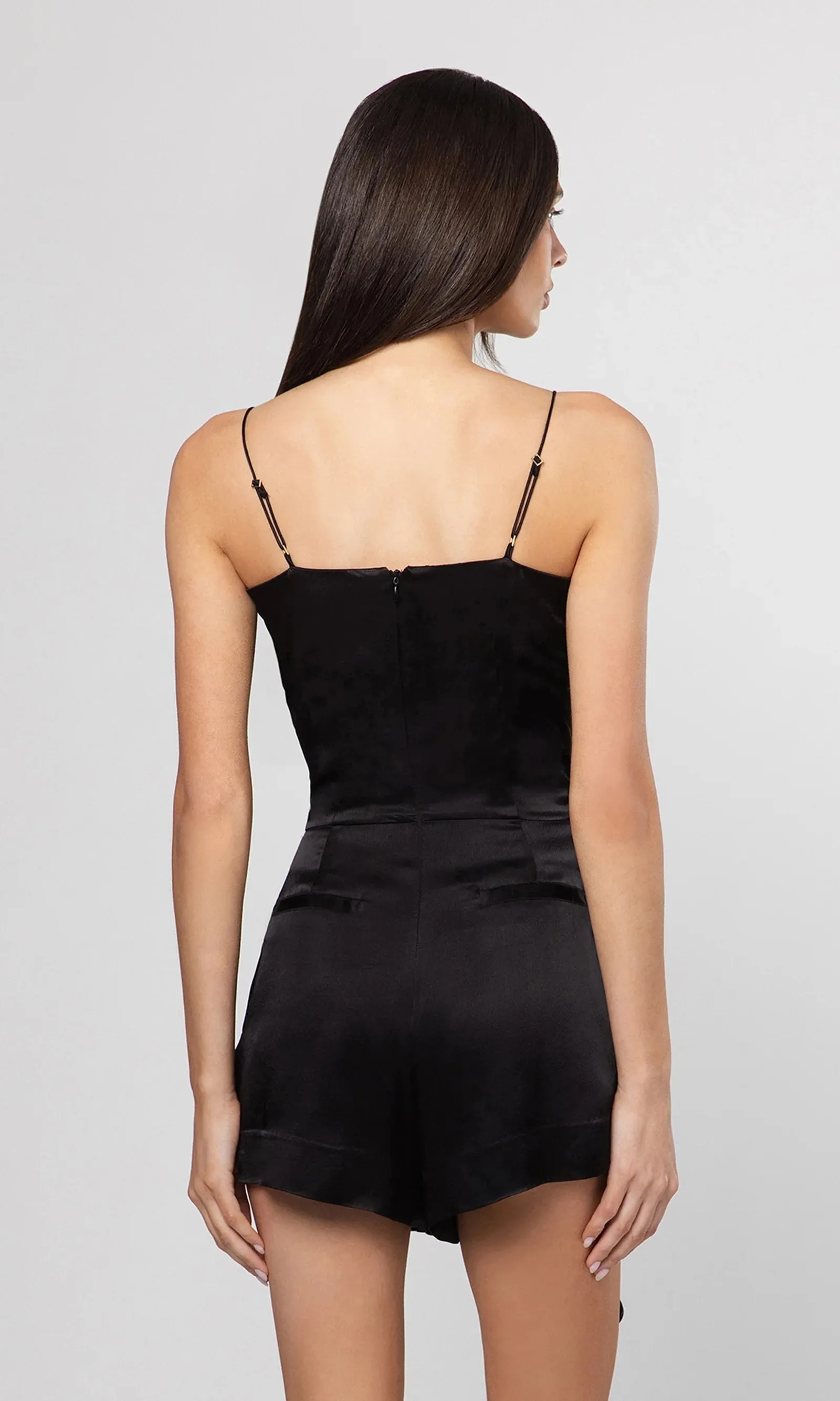 Generation Love - Cheryl Liquid Satin Romper - Black sold by Jessie Boutique product image thumbnail 4