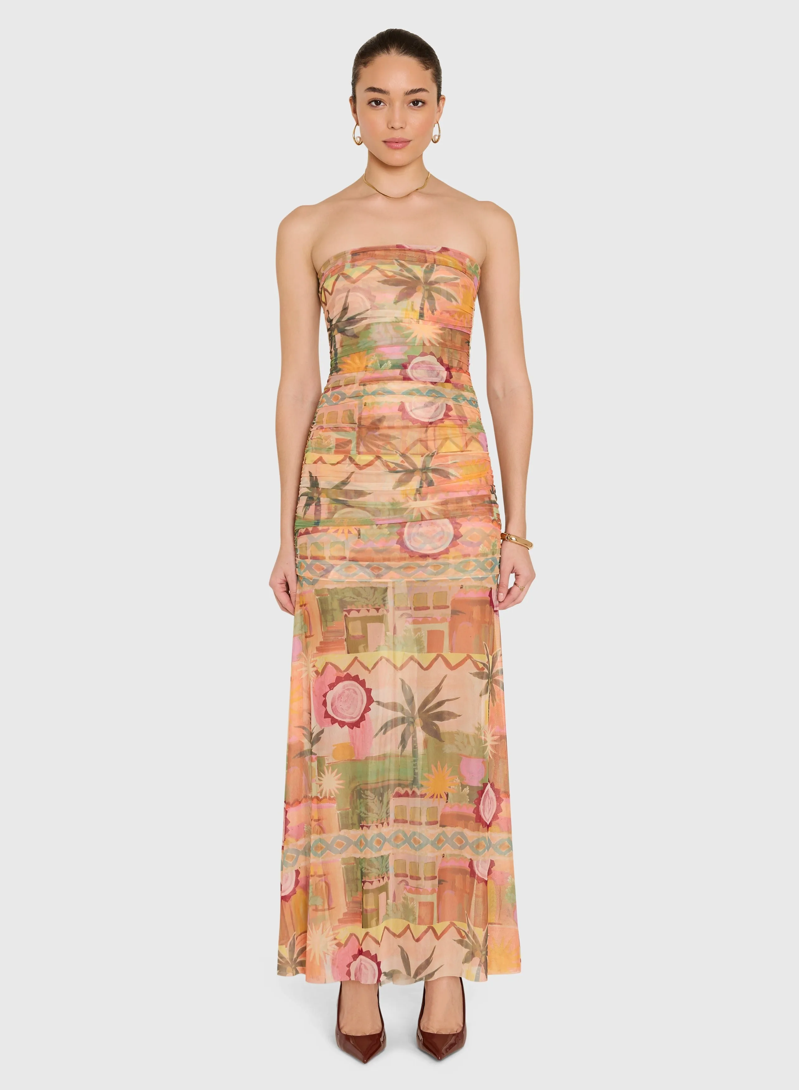 Amanda Uprichard - Leo Maxi Dress - Palm Springs Print sold by Jessie Boutique