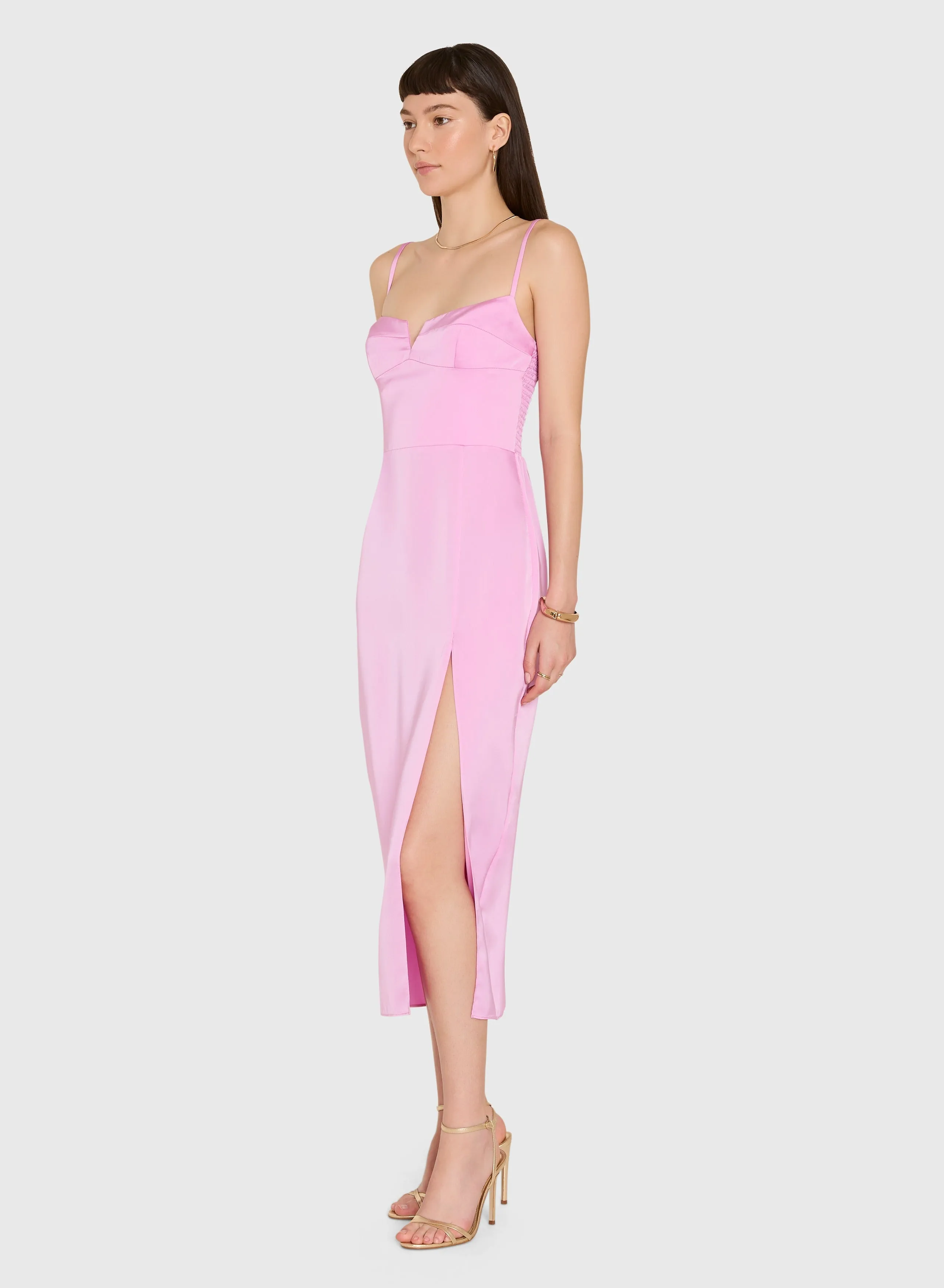 Amanda Uprichard - Lyra Midi Dress - Azalea sold by Jessie Boutique product image thumbnail 2