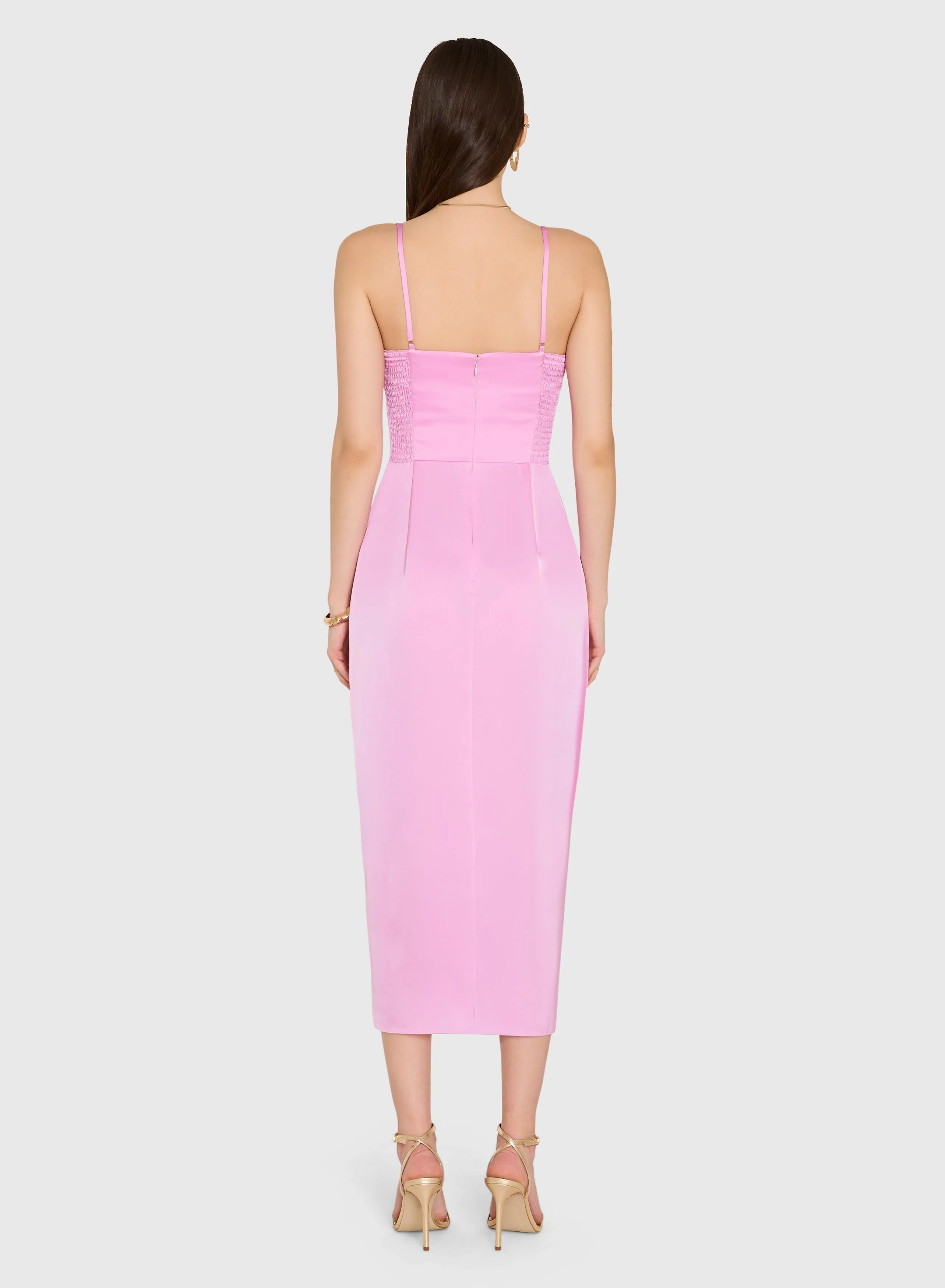 Amanda Uprichard - Lyra Midi Dress - Azalea sold by Jessie Boutique product image thumbnail 3