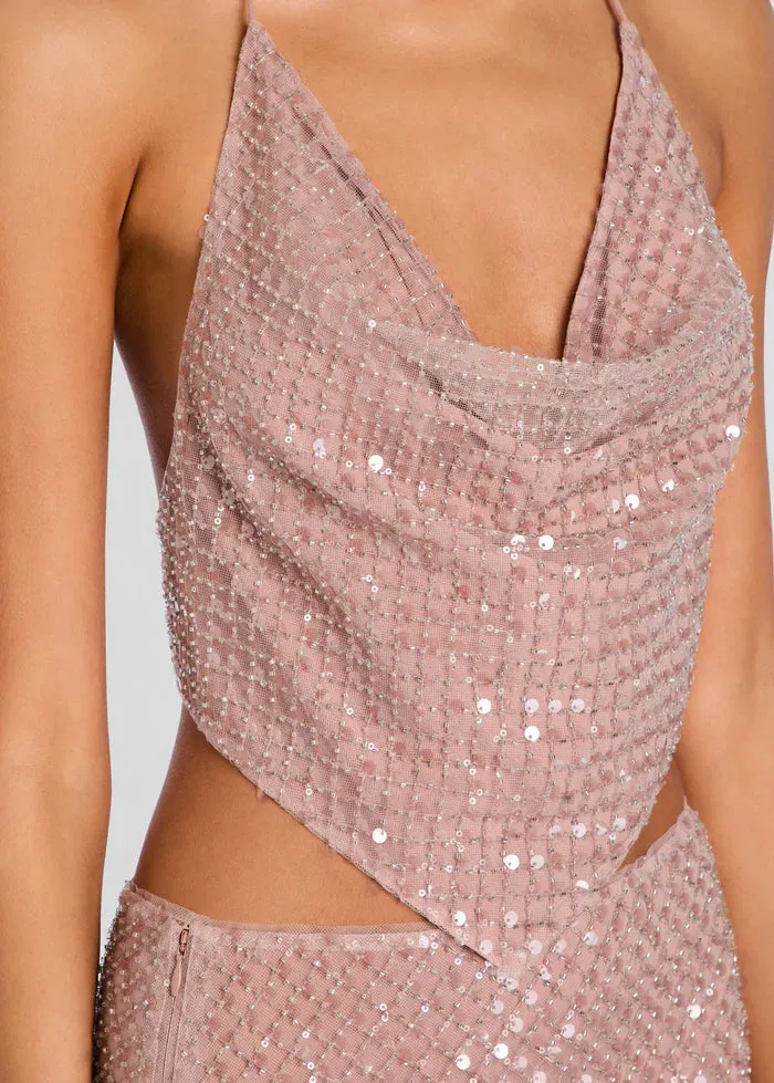 Retrofete - Bethely Sequin Top - Truffle sold by Jessie Boutique product image thumbnail 2