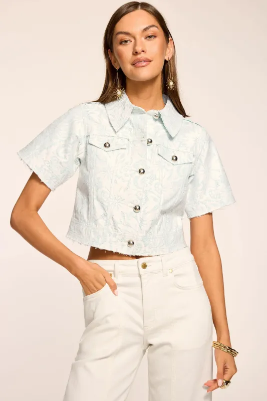 Ramy Brook - Winnie Lace Cropped Jacket - Blue Breeze made by Ramy Brook