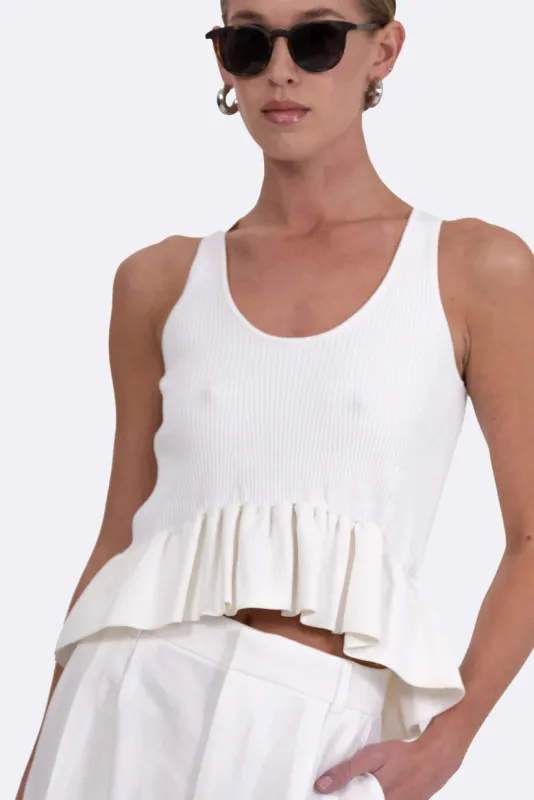 Parentezi - Lucia Knit Tank Top - White made by Jessie Boutique