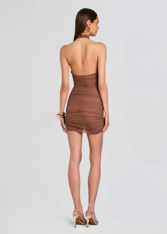 SER.O.YA - Yoko Mesh Dress - Cocoa Brown sold by Jessie Boutique product image thumbnail 2
