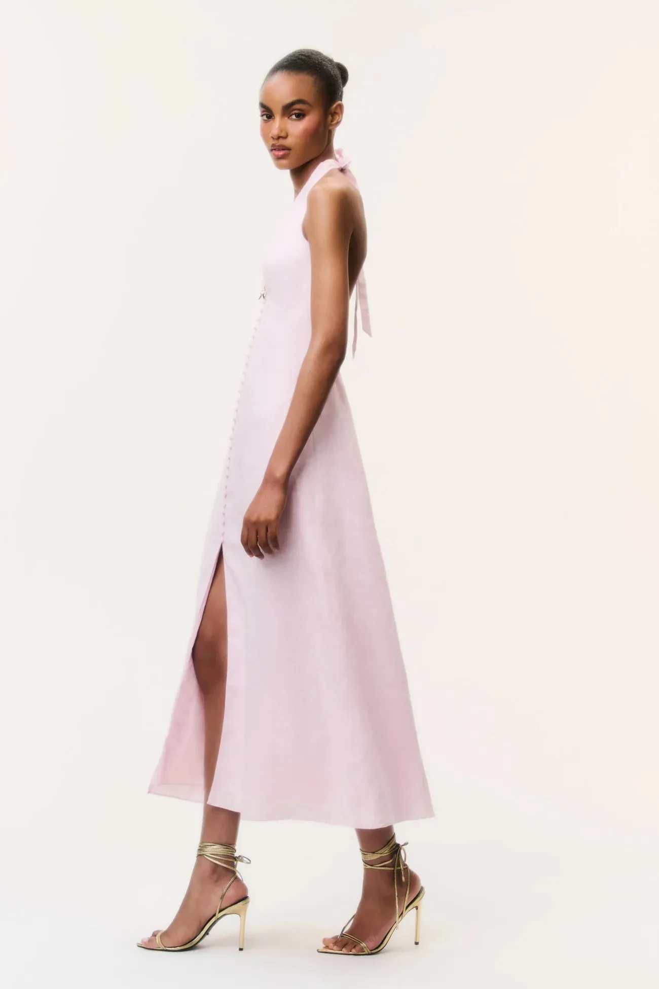 Loveshackfancy - Lovis Linen Halter Maxi Dress - Potpourri Pink sold by Jessie Boutique product image thumbnail 3
