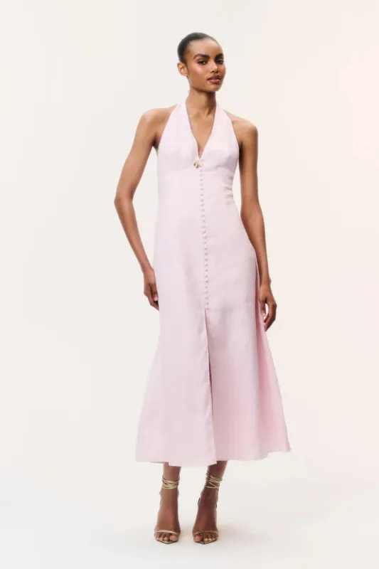 Loveshackfancy - Lovis Linen Halter Maxi Dress - Potpourri Pink made by LoveShackFancy