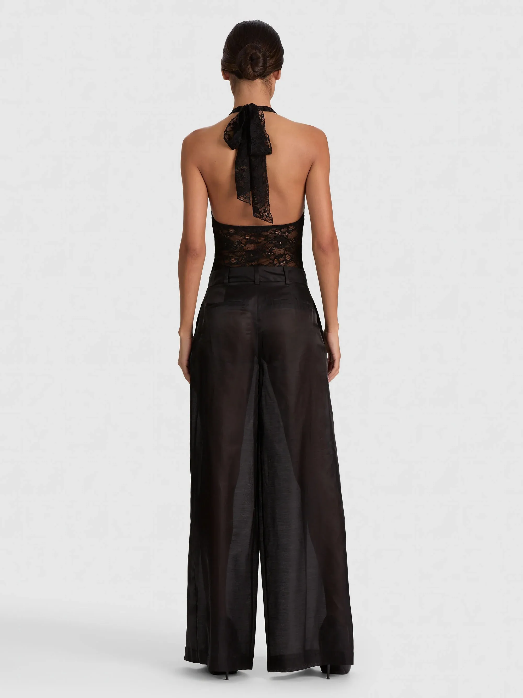 Alice + Olivia - Blaire Pleated Sheer Pant - Black sold by Jessie Boutique product image thumbnail 2