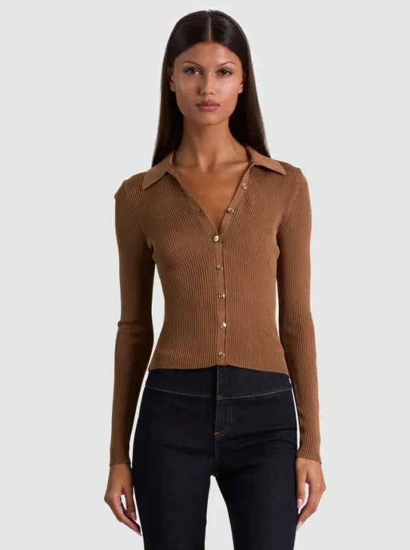Alice + Olivia - Nealie Cardigan - Camel made by Alice + Olivia