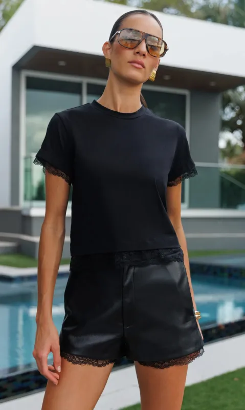 Generation Love - Christella Lace Combo Top - Black made by Generation Love