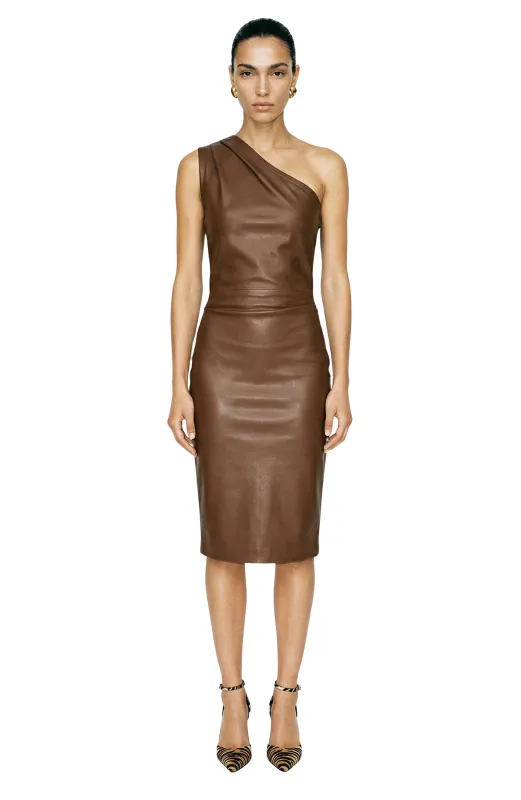 Ronny Kobo - Pelle Mini Dress - Saddle made by Ronny Kobo Collection