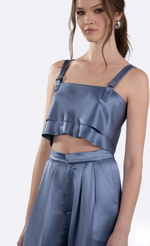 Nonchalant - Astrid Crop Top - Steel Blue made by Nonchalant Label
