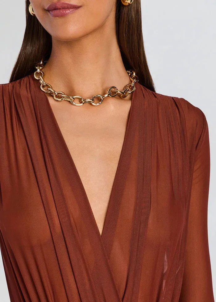 SER.O.YA - Agnes Mesh Bodysuit - Copper Clay sold by Jessie Boutique product image thumbnail 2