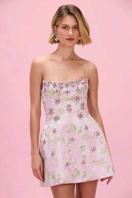 Patbo - Garden Jacquard Mini Dress - Pink made by PatBO