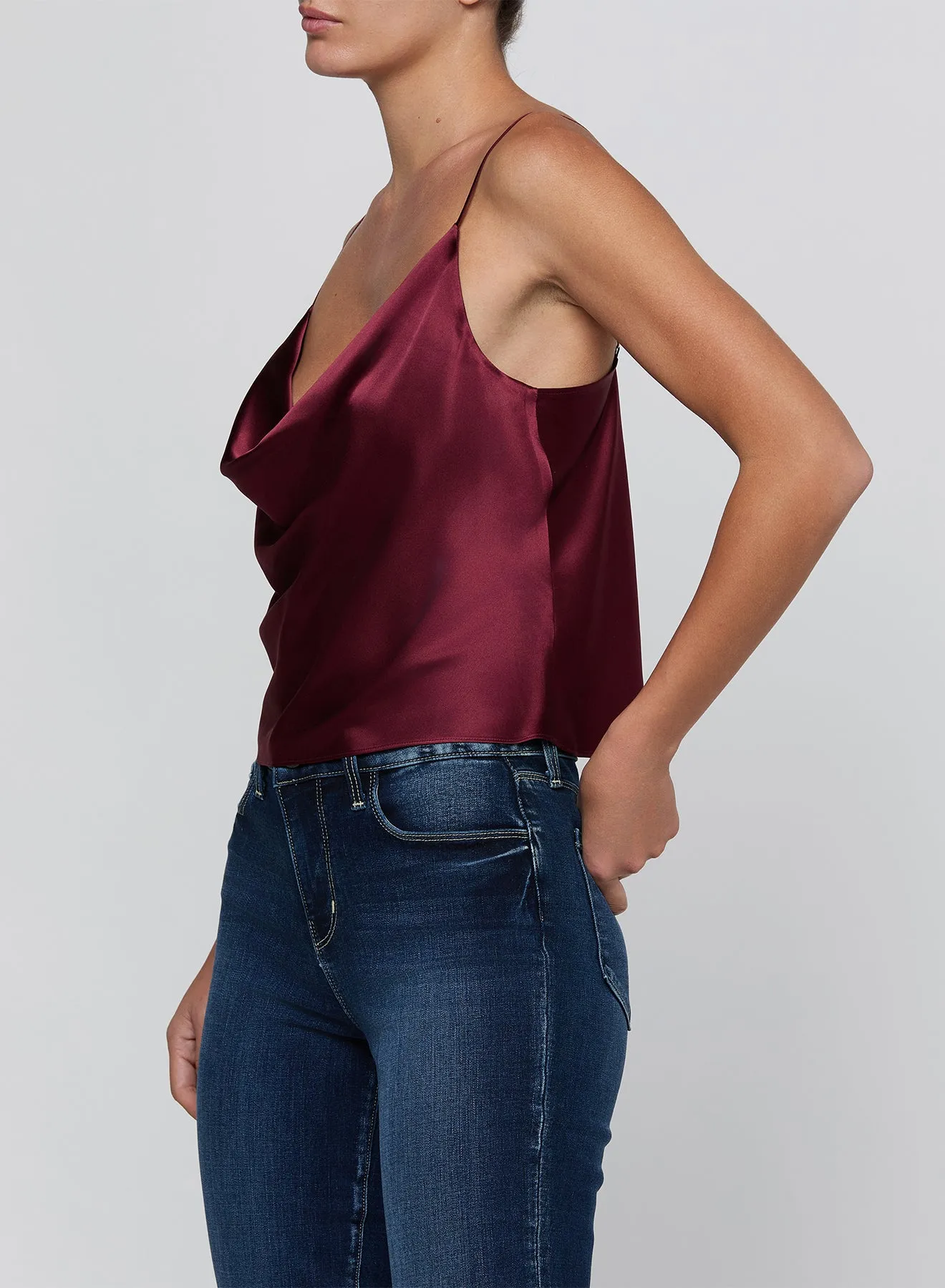 L'agence - Calista Silk Camisole - Merlot Red sold by Jessie Boutique product image thumbnail 3