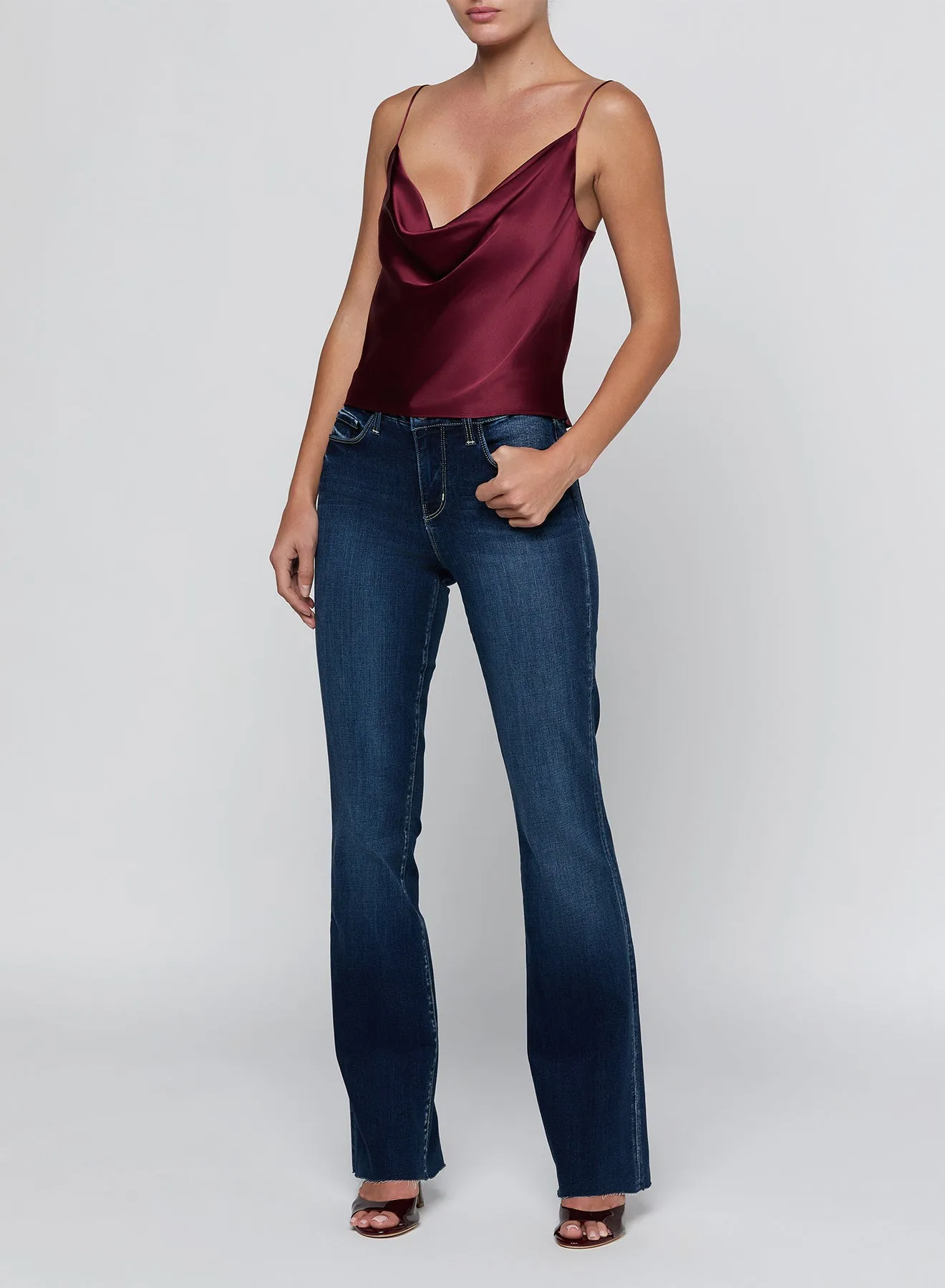 L'agence - Calista Silk Camisole - Merlot Red sold by Jessie Boutique product image thumbnail 4