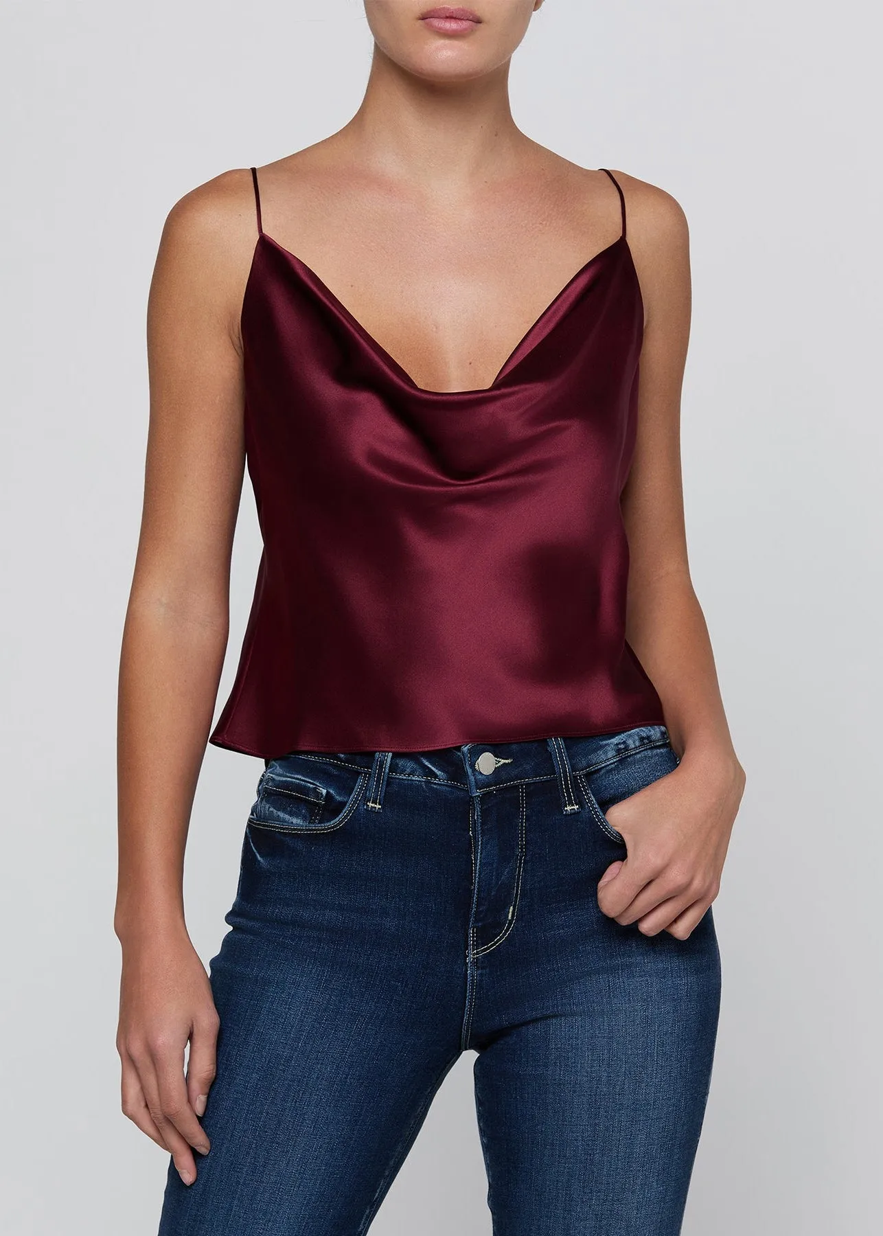 L'agence - Calista Silk Camisole - Merlot Red sold by Jessie Boutique